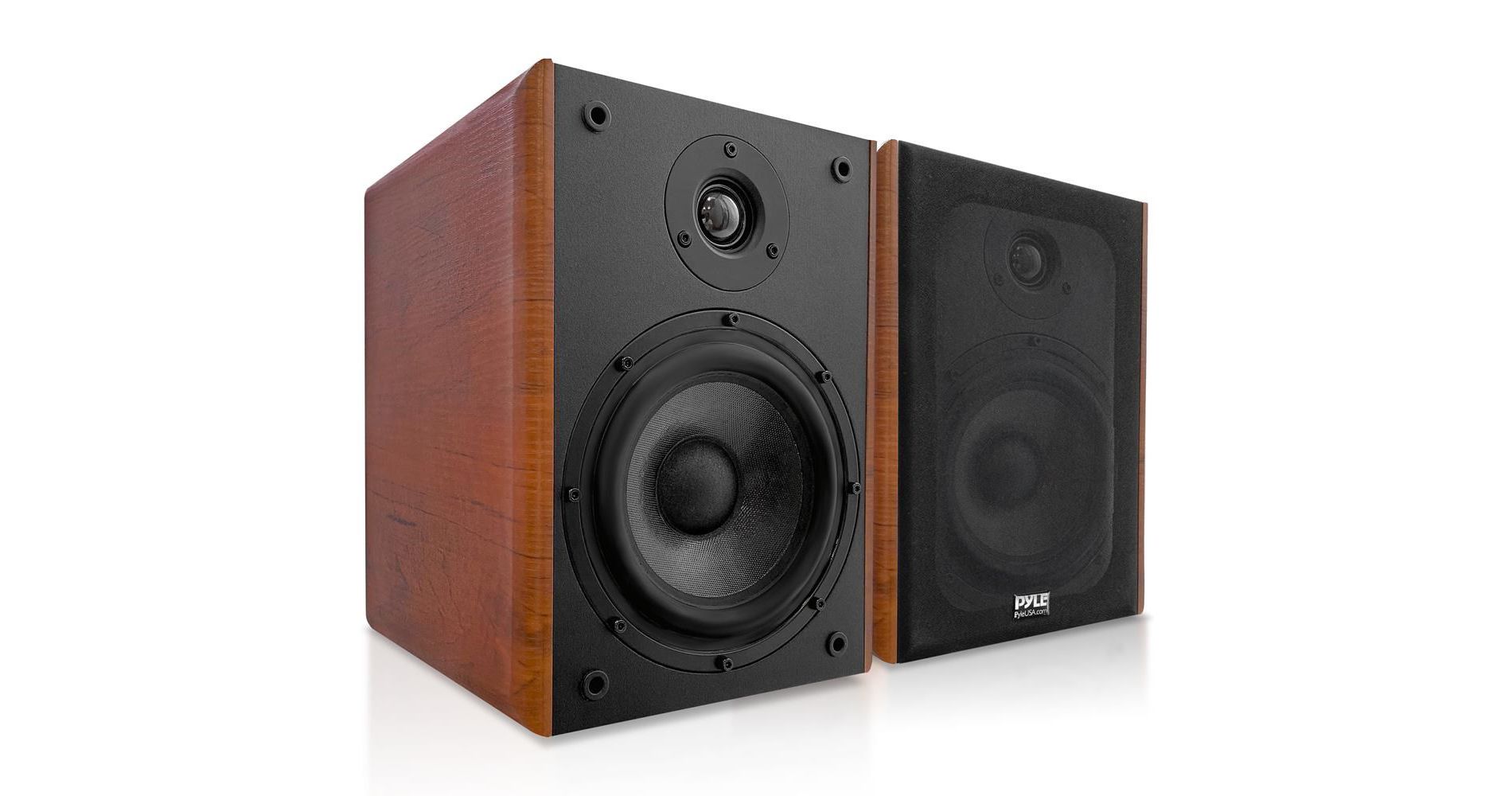 Pyle Home Theater Bookshelf Speakers - PHQBS52, 5.25" Woofer, 1" Silk Dome Tweeter, Pair, Black