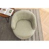 Chenille Fabric Swivel Accent Armchair Barrel Chair with Black Powder Coating Metal Ring - 3 of 4