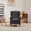 KWPZQEB Mid-Century Accent Chair with Coffee Table, Lounge Armchair with Upholstered & Wood Legs, Vintage High-Back Reading Chair for Living Room - 2 of 4