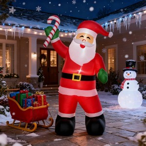 QingMoon Christmas Inflatable Santa Claus with Candy, 8 FT Holiday Blow Up Decoration, Weatherproof for Yard, Lawn and Garden - 1 of 4
