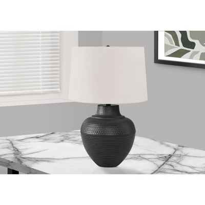 Monarch Specialties Lighting 26inchH Table Lamp Black Metal Ivory / Cream Shade Transitional