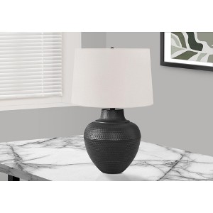 Monarch Specialties Lighting 26inchH Table Lamp Black Metal Ivory / Cream Shade Transitional - 1 of 4