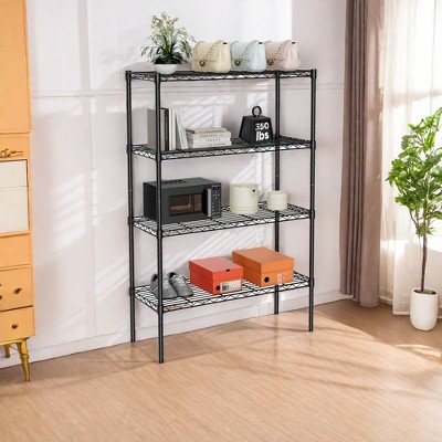 FONTOI 4 Tier Standing Storage Rack Shelf Organizer, Black, 35.4"*13.8"*54"