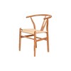 2Pcs Wood Dining Room Chairs, Stylish Y Back Dining Arm Chair With Woven Seat Cushion, Beach House Furniture, Natural - 3 of 4