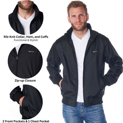 Мужские куртки Alpine Swiss Alvin Mens Lightweight Bomber Jacket Casual Windbreaker Varsity Style Coat Versatile & Stylish BLK SML — фото 2