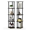 Furinno 2 PCS 5-Tier Decorative Bookshelf Open Multipurpose Shelves Corner Display Rack,Espresso/Black - 2 of 4