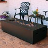 Sunnydaze 55,000 BTU Rectangular Outdoor Propane Gas Fiberglass Fire Pit Table with Lava Rocks - 56" L - Brown - 2 of 4