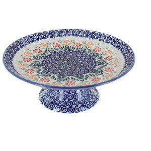 Blue Rose Polish Pottery P042 Manufaktura Pedestal Plate - 1 of 1