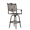 CAVINAS Swivel Patio Bar Stool, Aluminium Counter Stool Chair with Rolled Armrests for Garden, Kitchen, Dining Room - 2 of 4
