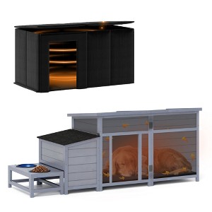 Sandinrayli Large Dog House Outdoor Insulated Dog Kennel with Insulated Liner - 1 of 4