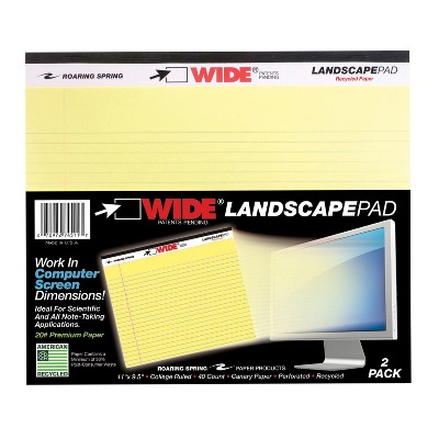 Roaring Legal Pads, 11 x 9-1/2 Inches, Canary Yellow, 40 Sheets, pk of 2