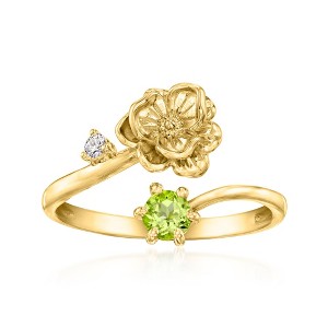 Ross-Simons Poppy Flower/August Birthstone Ring With .20 Carat Peridot ...