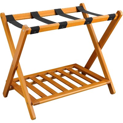 Casual Home Luggage Rack, Walnut, Solid Wood