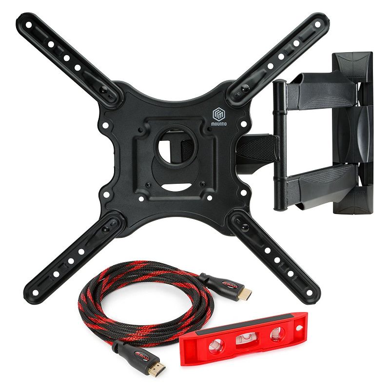 Mountio MX1 Full Motion Articulating TV Wall Mount Bracket for 32"-52" LED LCD Plasma Flat Screen Monitor up to 60 lbs and VESA 400x400mm, 1 of 7