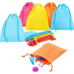 Blue Panda 24-Pack Cellophane Drawstring Gift Bags for Party Favors (4 Colors, 8"x10")
