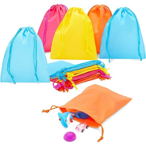 Blue Panda 24-Pack Cellophane Drawstring Gift Bags for Party Favors (4 Colors, 8"x10") - image 1 of 4
