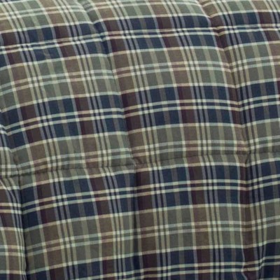 Full Navy Plaid Reversible Microfiber Comforter Set