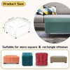 Unique Bargains Square Jacquard Ottoman Slipcover with Elastic Bottom for Furniture Protector - 2 of 4