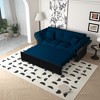74.8'' Velvet 3-Seater Sofa with Pull-Out Function, Tufted Design, 3-in-1 Convertible Feature and 2 Soft Pillows - 2 of 4