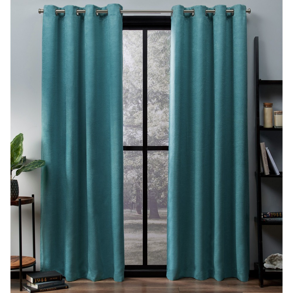 Photos - Curtains & Drapes Set of 2 96"x52" Oxford Textured Sateen Thermal Room Darkening Grommet Top