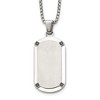 Chisel Stainless Steel Brushed and Polished Black Cubic Zirconia Dog Tag on a 20" Box Chain Necklace - 2 of 4