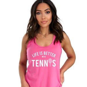 Simply Sage Market Life Is Better With Tennis Racerback Tank - 1 of 4
