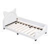 Teddy Fleece Twin Size Upholstered Daybed with Carton Ears Shaped Headboard Pine Wood MDF Platform Bed for Girls Boys Bear Ears - 3 of 4