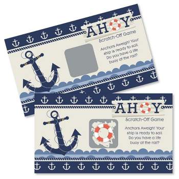 Big Dot of Happiness Ahoy Nautical - Baby Shower or Birthday Party Game Scratch Off Cards - 22 Count