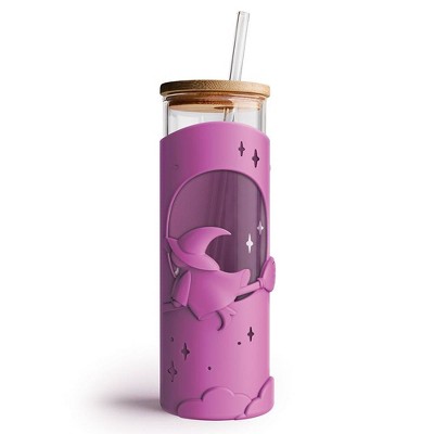 Ototo 17 fl oz Wicked Brew Glass Tumbler with Lid and Straw, Silicone, Glass, and Bamboo Purple