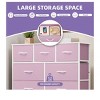 Dresser with 9 Drawers - Fabric Storage Tower, Organizer Unit for Living Room, Hallway, Closets & Nursery - Sturdy Steel Frame, Wooden Top,Pink - 2 of 4