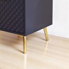 Geometric Carved 3-Drawer Chest with Glass Doors, Aluminum Alloy Frame, and Adjustable Metal Legs – Modern Storage Cabinet for Bedroom - 2 of 4