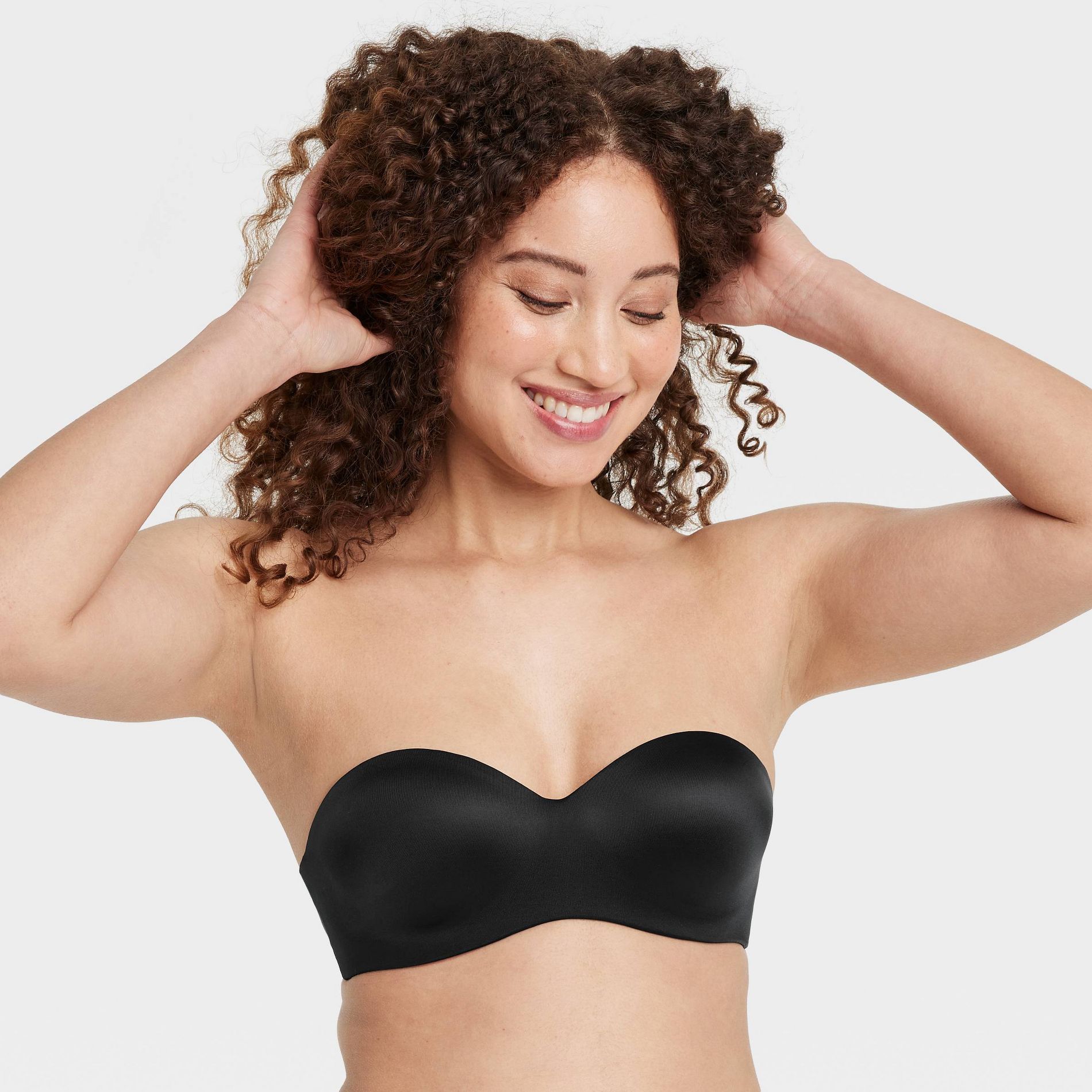 Women's Push Up Strapless Bra - Auden™ Black 34B: Medium Lift, Removable Straps, Adjustable Back Closure, Mesh Liner