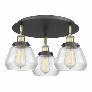Fulton - 3 Light Flush Mount In Art Deco Style-8 Inches Tall and 18.25 Inches Wide - 1 of 1