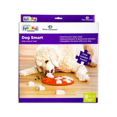Orange and White Interactive Dog Treat Puzzle Dispenser