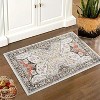 Persian Distressed Floral Washable Rug with TPR Backing, Plush 350GSM Chenille,Throw Rugs, Non-Slip Indoor Carpet for Entryway, Bedroom, Kitchen - 3 of 4