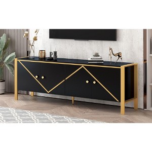 NicBex TV Stand for 75 Inch TV with Round Metal Handles,TV Entertainment Center with 2 Cabinets,Modern TV Console Table for Living Room - 1 of 4