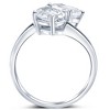 Pompeii3 2 1/4Ct TW Toi et Moi Oval And Emerald Cut Engagement Ring White Gold Lab Created - 2 of 4