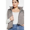 Women's Plus Size Ava Puffer Vest - sage grey | CITY CHIC - image 2 of 4