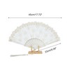 Unique Bargains Cherry Blossom with Tassel Folding Fan 1 Pc - 2 of 4