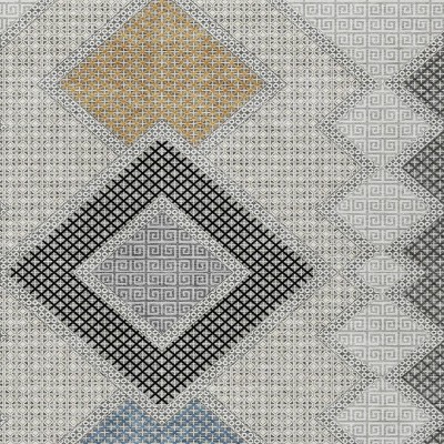HomeRoots 3' X 5' Gray Gold And Charcoal Geometric Washable Indoor Outdoor Area Rug