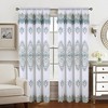 RT Designers Collection Dayton Emb Attached Valance Backing Blackout Window Curtains 50" x 84" White/Teal - 2 of 4
