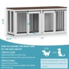 Large Dog Crate Furniture, 71'' Wooden Dog Crate with Removable Divider, Heavy Duty Dog Kennel Table - 2 of 4
