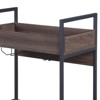 SEVOBAL Utility Storage Carts Stylish Serving Cart with Wheels Organizer Easy Mobility for Living Room, Brown Black, 28.5"*17.5"*36.5" - 4 of 4
