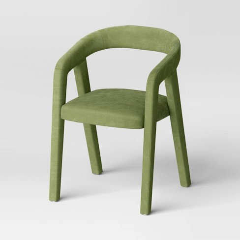 Lana Curved Back Upholstered Dining Chair Olive Green Velvet Threshold Target