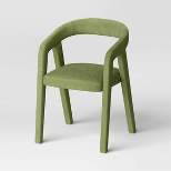 Lana Curved Back Upholstered Dining Chair Olive Green Velvet - Threshold™