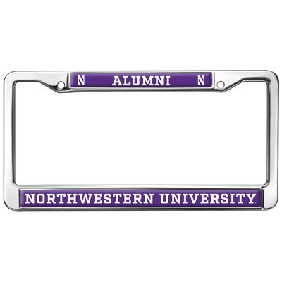 Northwestern University Alumni Logo Full Size Standard License Plate Metal Frame
