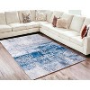 HomeRoots 5' X 7' Gray and Blue Abstract Printed Washable Non Skid Area Rug - 2 of 4