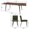 9-Piece Walnut Dining Set,95" L Rectangular Extendable Dining Table with 8 Upholstered Linen Dining Chair for Dining Room,Farmhouse-Tanpinhause - 4 of 4