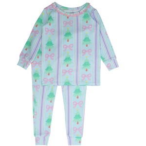 RuffleButts Modal Blend Toddler Girls Ruffle Long Sleeve Pajama Set - 1 of 2