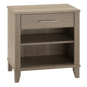Bush Furniture Somerset Nightstand In Ash Gray: Contemporary Design with Satin Nickel Hardware - 1 of 4